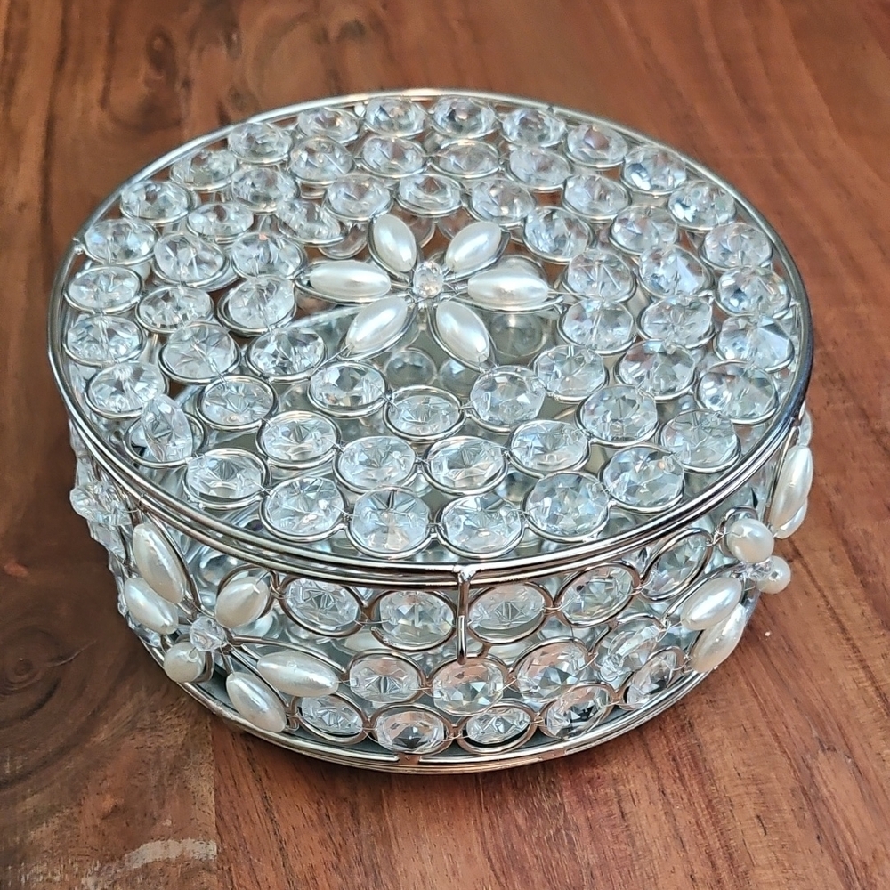 Elegant Crystal and Silver Decorative Box